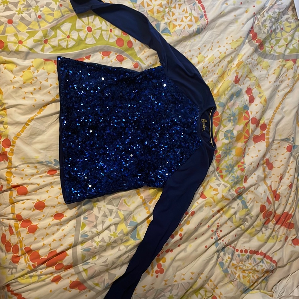 Mini boden navy sequence long sleeve shirt